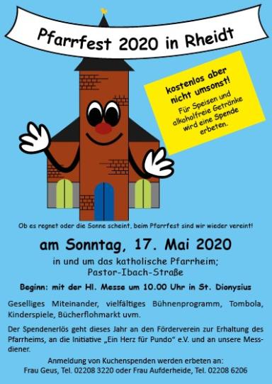 Plakat - Pfarrfest auf Spendenbasis